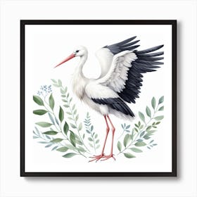 Stork 3 Art Print