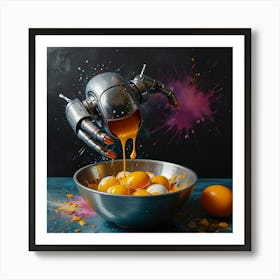 Robot Eating Eggs Affiche