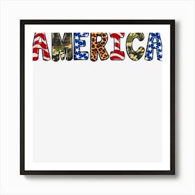 America Happy 4th Of July Leopard Camouflage Art Print