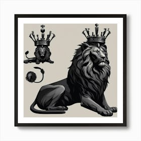 Lion With Crown 3 Art Print