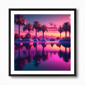 Psychedelic Sunset Art Print