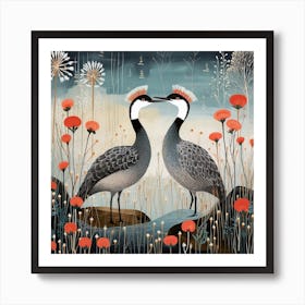 Bird In Nature Grebe 3 Art Print