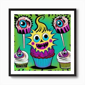 Monster Cupcakes Art Print