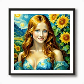 Sunflowers By Van Goghguj Art Print