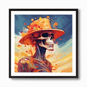 Skeleton In Hat 1 Art Print