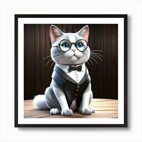 Cat In Tuxedo Art Print