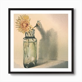 Dandelion In Bottle Art Print