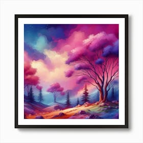 Colorful Landscape Painting 6 Art Print