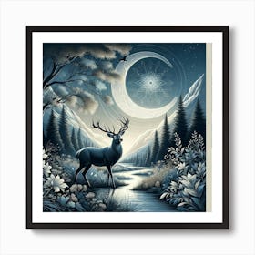 Deer In The Forest 8 Art Print