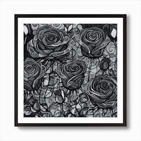 Black Roses 1 Art Print