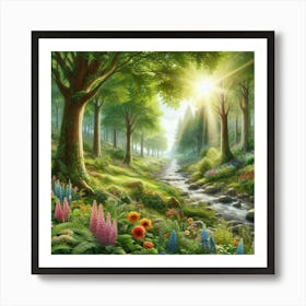 Beautiful Day In The Forest Art Print