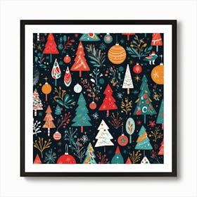 Christmas Tree Pattern 5 Art Print