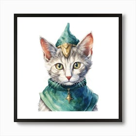 Elf Cat Portrait 2 Art Print