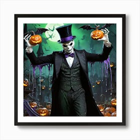 Skellington Halloween Art Print