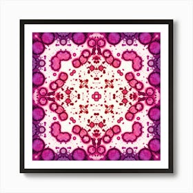 Pink Watercolor Flower Pattern From Bubbles 10 Art Print