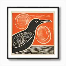 Retro Bird Lithograph Seagull 1 Art Print