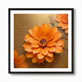 Orange Dahlias Art Print