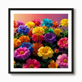 Colorful Flowers 1 Art Print