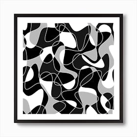 Abstract Black And White Pattern 3 Art Print