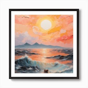 Sunset At Sea Art Print