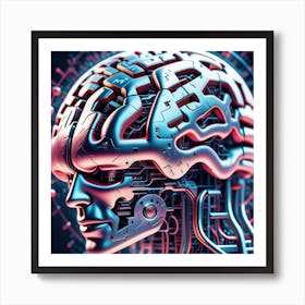 3d Rendering Of A Human Brain 11 Art Print