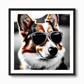 Corgi In Sunglasses 62 Art Print