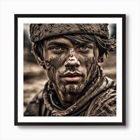 Soldier In The Mud Art Print