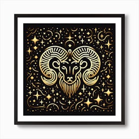 A Zodiac symbol, Aries Art Print
