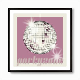 Celebrate The 80s Partyzone Pink Square Art Print