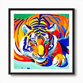 Tiger Laying Down Art Print