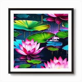 Lotus Flower Wallpaper 1 Art Print