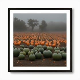 Pumpkins In The Field Art Print