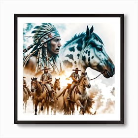 Indians On Horseback 1 Art Print