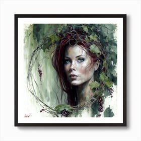 Woman With Red Hair 1 Art Print