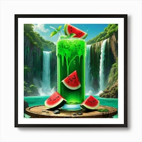 Watermelon Cocktail Art Print