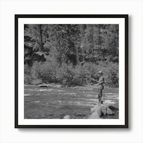 Untitled Photo, Possibly Related To Custer County, Idaho, Fishing In The Salmon River By Russell Lee 2 Art Print