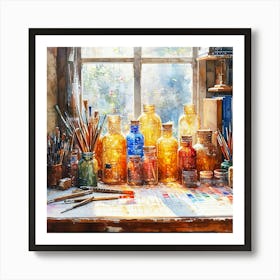 Jars Of Paint Art Print