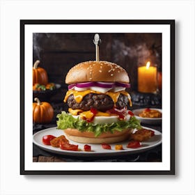 Halloween Burger 1 Art Print