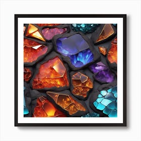 Colorful Gems Art Print