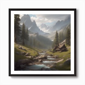 Mountain Cabin 2 Art Print