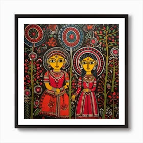 Traditional Painting, Indian Painting, Black Color Art Print