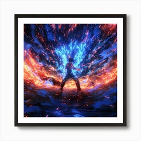 Intense Anime Rage Art Print