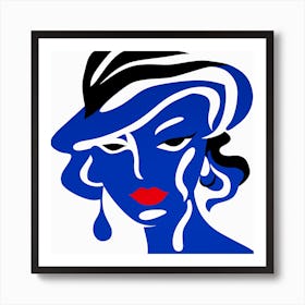 Blue Hat 1 Art Print