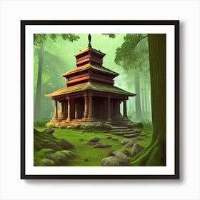 Buddhist Temple In The Forest 5 Art Print