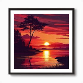 Sunset Painting 21 Art Print