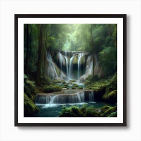 Waterfall In The Jungle Art Print