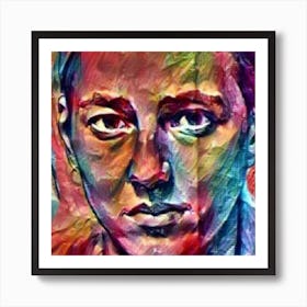 Abstract Portrait Of Man Art Print