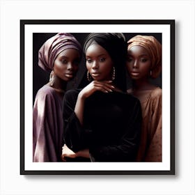 Three Melanin Princess Art Print