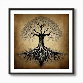 Leonardo Lightning Roots Art 3 Art Print