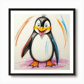 Penguin Drawing 1 Art Print